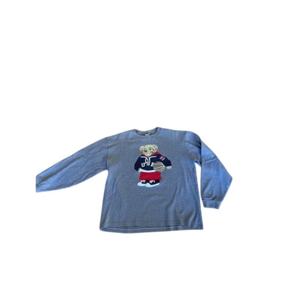 Vintage Inspired USA Polo Bear Preppy Americana 90s Crew Neck